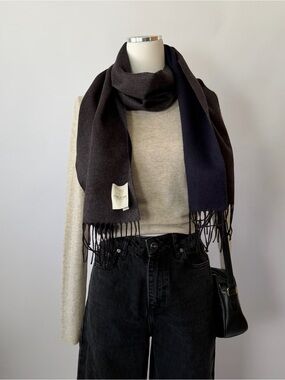 PIACENZA 1733 Men's Two-Tone Cashmere-Silk Scarf Made In Italy.